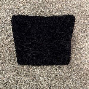 Urban Outfitters Black Fuzzy Crop Top